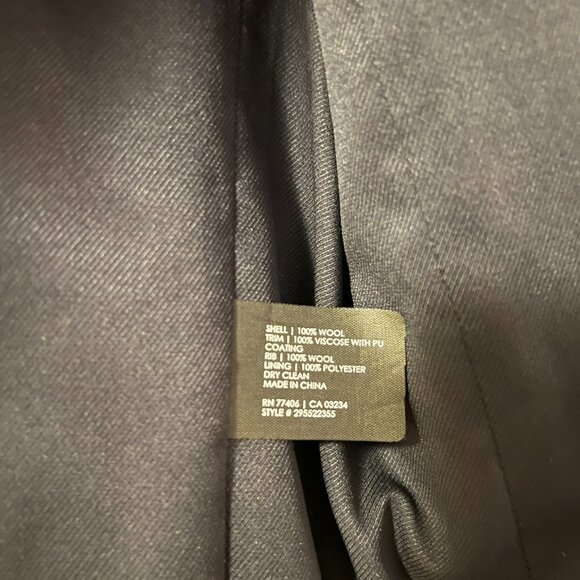 XS Club Monaco Navy blue Wool White Leather Bomber Jacket - Picture 9 of 14